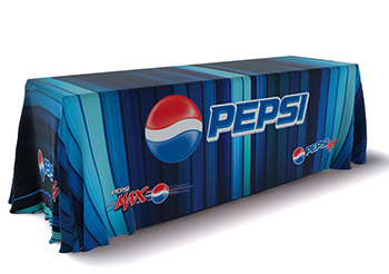 Printed table skirt for Pepsi